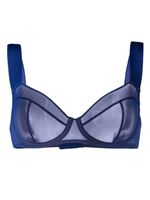 Zhilyova soutien-gorge en tulle à logo imprimé - Bleu