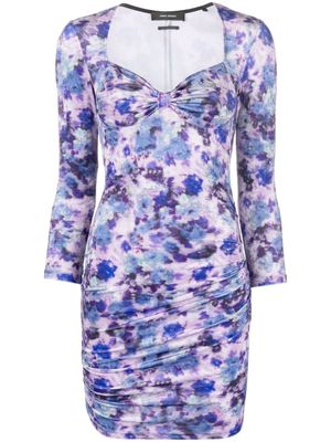 ISABEL MARANT robe froncée à fleurs - Violet