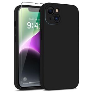 Lunso - iPhone 15 - Hoesje Flexibel silicone Backcover - Zwart