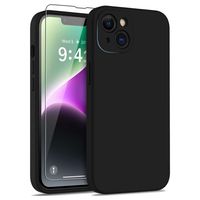 Lunso - iPhone 15 - Hoesje Flexibel silicone Backcover - Zwart
