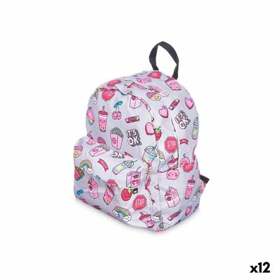 Schoolrugzak Regenboog Multicolour 28 x 12 x 22 cm (12 Stuks)