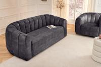 3-zitsbank BABYLON 200 cm antraciet fluweel met decoratief stiksel - 44510