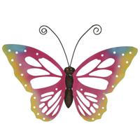 Grote roze vlinders/muurvlinders 51 x 38 cm cm tuindecoratie