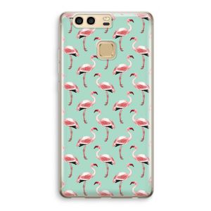 Flamingoprint groen: Huawei P9 Transparant Hoesje