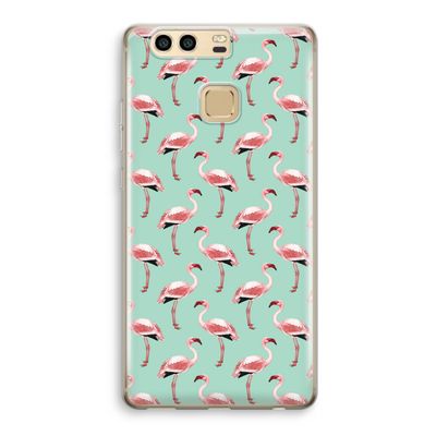 Flamingoprint groen: Huawei P9 Transparant Hoesje