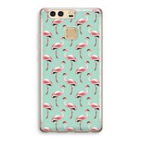 Flamingoprint groen: Huawei P9 Transparant Hoesje