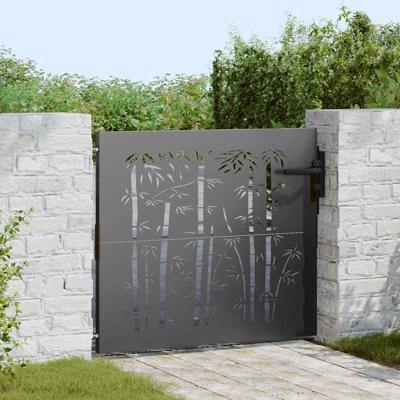 Tuinpoort met slot Zwart 105 x 100 cm Poedergecoat staal