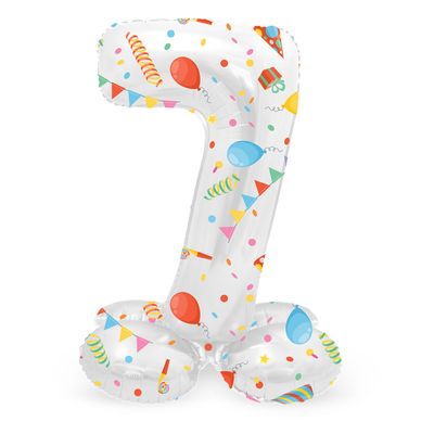 Folat BV Staande folieballon joyful party cijfer 7 -72cm