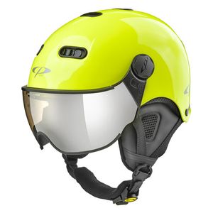 CP Carachillo XS skihelm fluo geel glimmend - helm met spiegel vizier (☁/❄/☀)