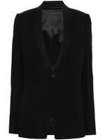 Rick Owens blazer boutonné à revers crantés - Noir - thumbnail