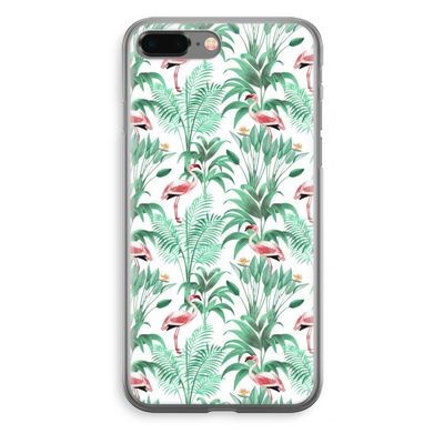 Flamingo bladeren: iPhone 8 Plus Transparant Hoesje