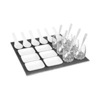 Serveerplank/amuse/aperitief hapjes - leisteen/porselein - wit - voor 6x personen - 25-delig