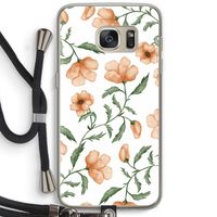 Peachy flowers: Samsung Galaxy S7 Transparant Hoesje met koord