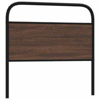 Hoofdbord 90 cm bewerkt hout en staal bruin eikenkleurig