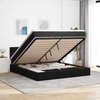 Ottoman bed met matras 200x200 cm fluweel zwart