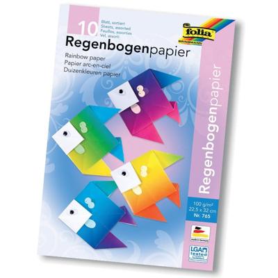 Folia regenboogpapier, 100 g, ft 22 x 32 cm, geassorteerde kleuren, pak van 10 vel