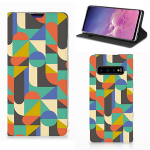 Samsung Galaxy S10 Hoesje met Magneet Funky Retro