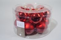12 kerstballen kerstrood glans-mat 50 mm - Ksd