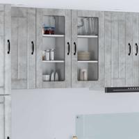 Keukenkast 2 pcs Beton Grijs 40 x 31 x 80 cm Bewerkt hout