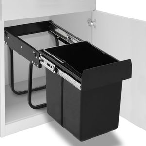VidaXL Inbouwprullenbak uittrekbaar soft-close 20 l