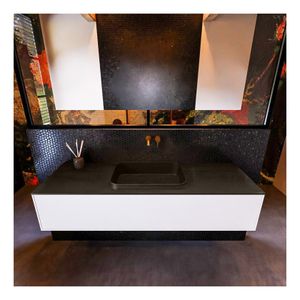 MONDIAZ ERIN 150cm badmeubel onderkast kleur talc met 1 lade wastafel midden zonder kraangaten kleur Urban