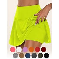 Dames Tennisrok Golfrok Yogashorts 2 in 1 Naadloos Zonbescherming Lichtgewicht Yoga Fitness Sportschooltraining skort Kleding Onderlichaam Effen Kleur Donkergrijs Zwart Wit Zomer Grote maten Sport Lightinthebox