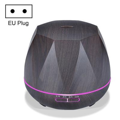 Diamond houtnerf afstandsbediening Ultrasone luchtbevochtiger aromatherapie machine met LED-verlichting capaciteit: 400mL EU-stekker (donker hout kl