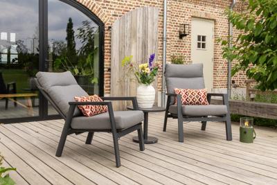 Azoren/Canto verstelbare loungestoelen set (3-delig) - Antraciet