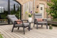 Azoren/Canto verstelbare loungestoelen set (3-delig) - Antraciet