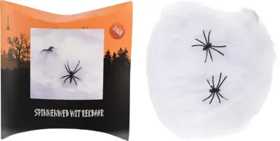 Halloween figuur spinnenweb met twee spinnen wit