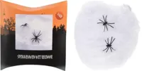 Halloween figuur spinnenweb met twee spinnen wit