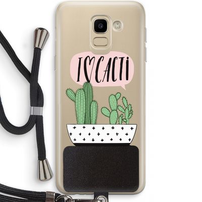 I love cacti: Samsung Galaxy J6 (2018) Transparant Hoesje met koord