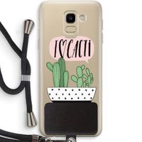I love cacti: Samsung Galaxy J6 (2018) Transparant Hoesje met koord