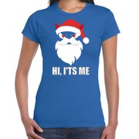 Devil Santa Kerstshirt / Kerst outfit Hi its me blauw voor dames - thumbnail