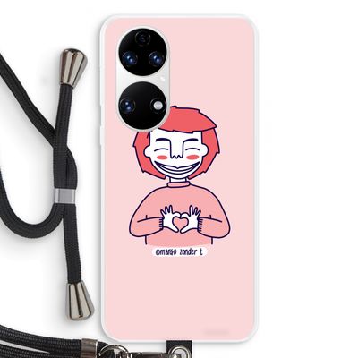 Hartje: Huawei P50 Transparant Hoesje met koord