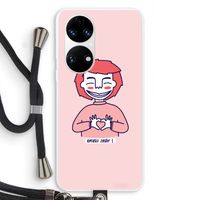 Hartje: Huawei P50 Transparant Hoesje met koord