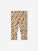 Bedrukte babylegging in ribgebreide stof taupe