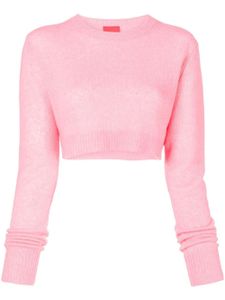 Cashmere In Love pull crop à bords nervurés - Rose