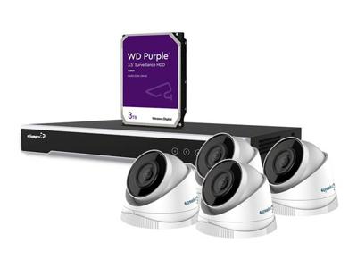 4 mp ip-videobewakingsset 8-kanaals nvr-recorder 4 x witte ip dome-camera 3 tb hd kabels - Velleman