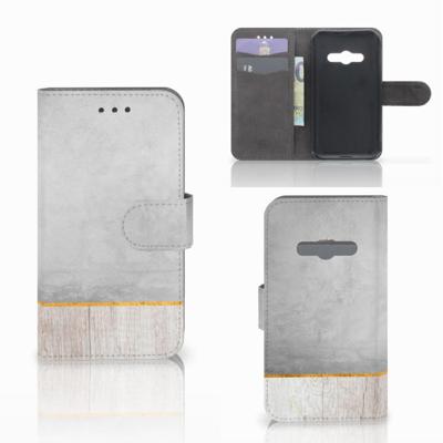 Samsung Galaxy Xcover 3 | Xcover 3 VE | Book Style Case | Wood Concrete