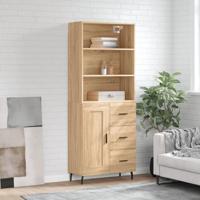 Hoge kast 69,5x34x180 cm bewerkt hout sonoma eikenkleurig
