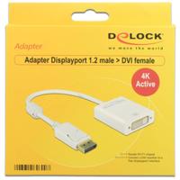 Delock 62600 DisplayPort / DVI Adapter [1x DisplayPort stekker - 1x DVI-bus 24+5-polig] Wit 0.20 m
