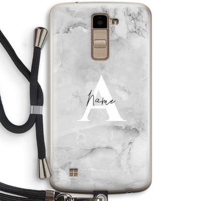 Ivory Marble: LG K10 (2016) Transparant Hoesje met koord