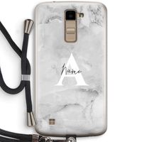 Ivory Marble: LG K10 (2016) Transparant Hoesje met koord