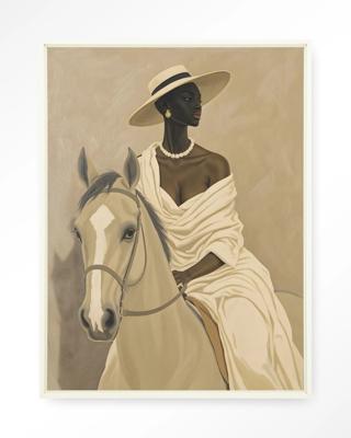 Urban Cotton Wandkleed 'Amazone' 145 x 190cm in Floating Frame - off white