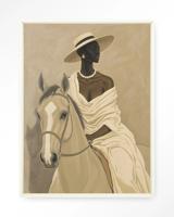 Urban Cotton Wandkleed 'Amazone' 145 x 190cm in Floating Frame - off white