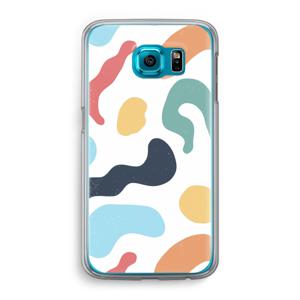 Memphis Shapes Blue: Samsung Galaxy S6 Transparant Hoesje