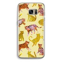 Cute Tigers and Leopards: Samsung Galaxy S7 Edge Transparant Hoesje