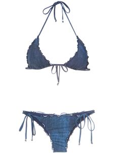 Amir Slama denim bikini set - Bleu