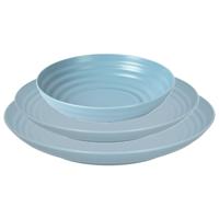 Plasticforte camping borden set - blauw - kunststof - 3 soorten - 12x stuks - onbreekbaar servies Plasticforte camping borden set - blauw - kunststof - 3 soorten - 12x stuks - onbreekbaar servies